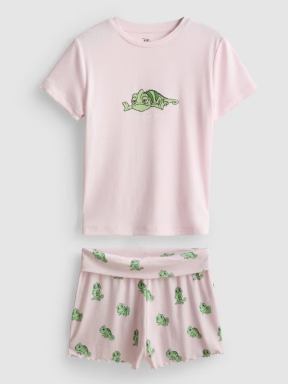 XL Disney Tangled Pascal Pointelle Shorty Pajamas Set Rapunzel Princess